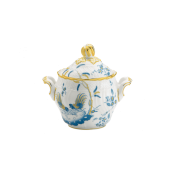 Ginori Oro Di Doccia Turchese Coffee Sugar Bowl w/ Cover - 10.5 oz.